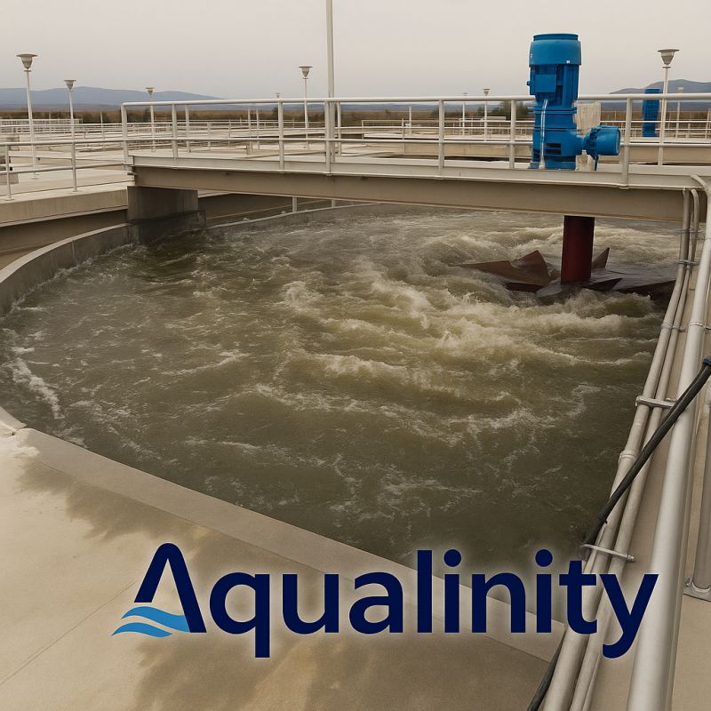 Industrial wastewater aeration and mixing tank
