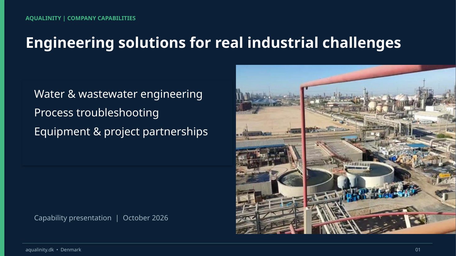 Aqualinity company presentation — slide 1 of 11